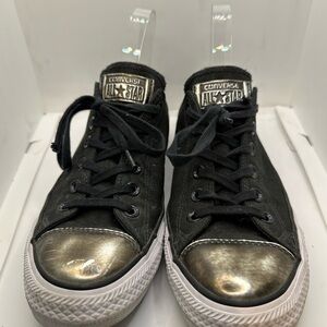 Converse Black and Silver Sneakers with Canvas Material